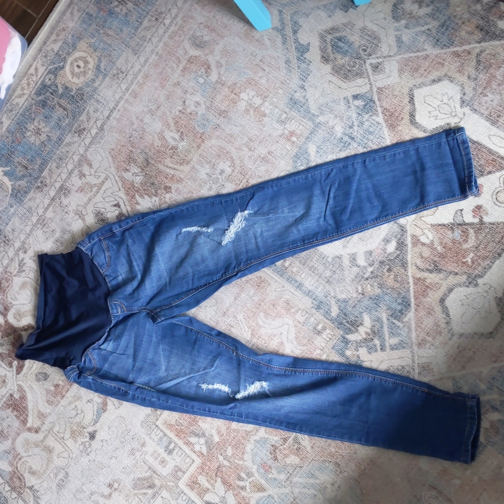 1822 Denim Destructed Maternity Skinny Jeans